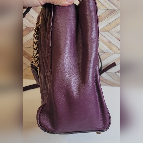 Kate Spade Meena Briar Lane Quilted Leather Handbag Crossbody in Plum Color - Picture 5 of 16
